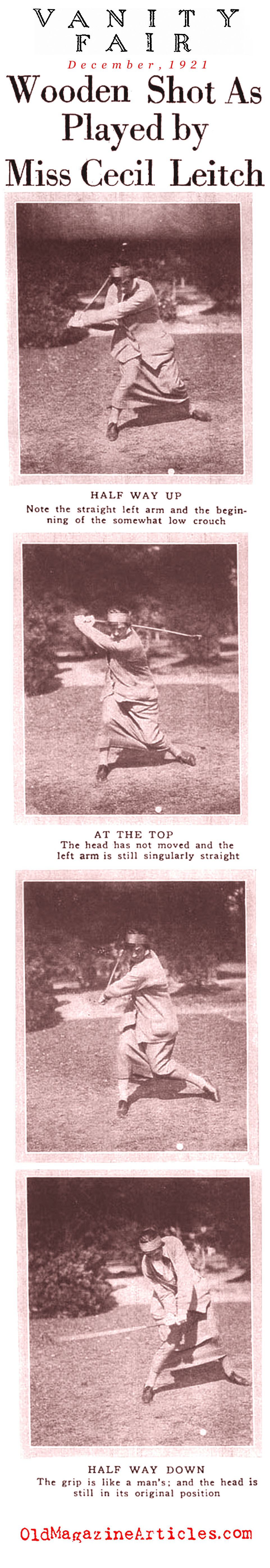 The Swing of Cecil Leitch (Vanity Fair Magazine, 1921)